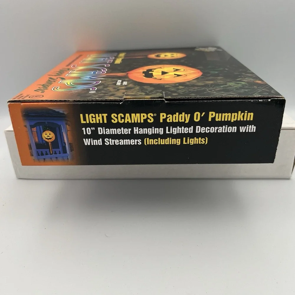 Light Scamps Outdoor Lights Paddy O' Pumpkin‎ Vintage New In Box